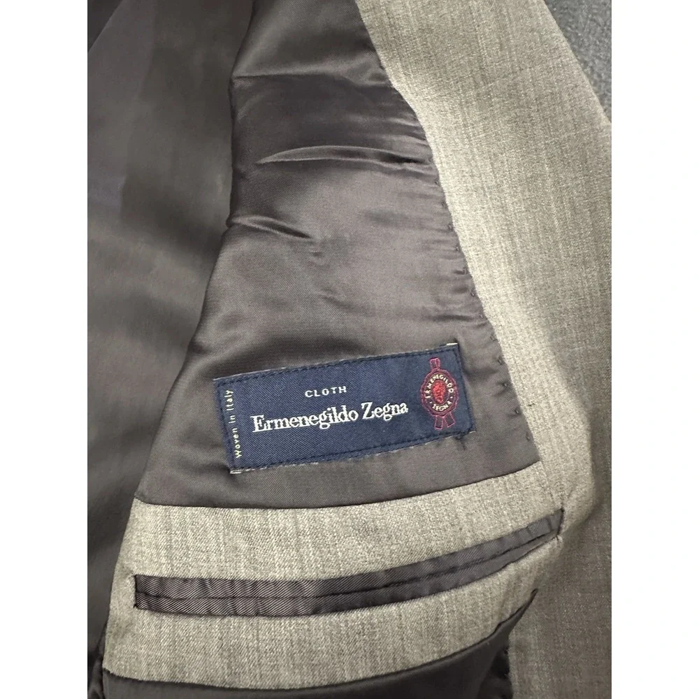 Saks Fifth Avenue Ermenegildo Zegna 40R Gray Wool Blazer Sport Coat Italy